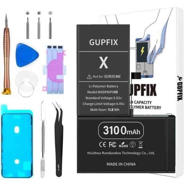 GUPFIX High Capacity Battery replacement for iPhone X