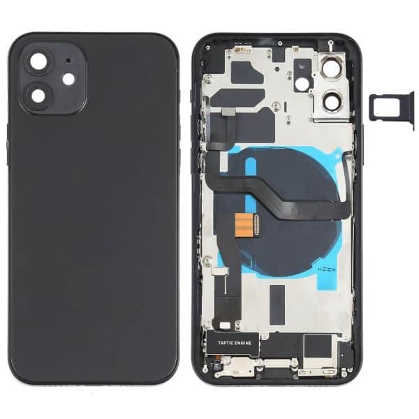 back housing for iphone 12 black full
