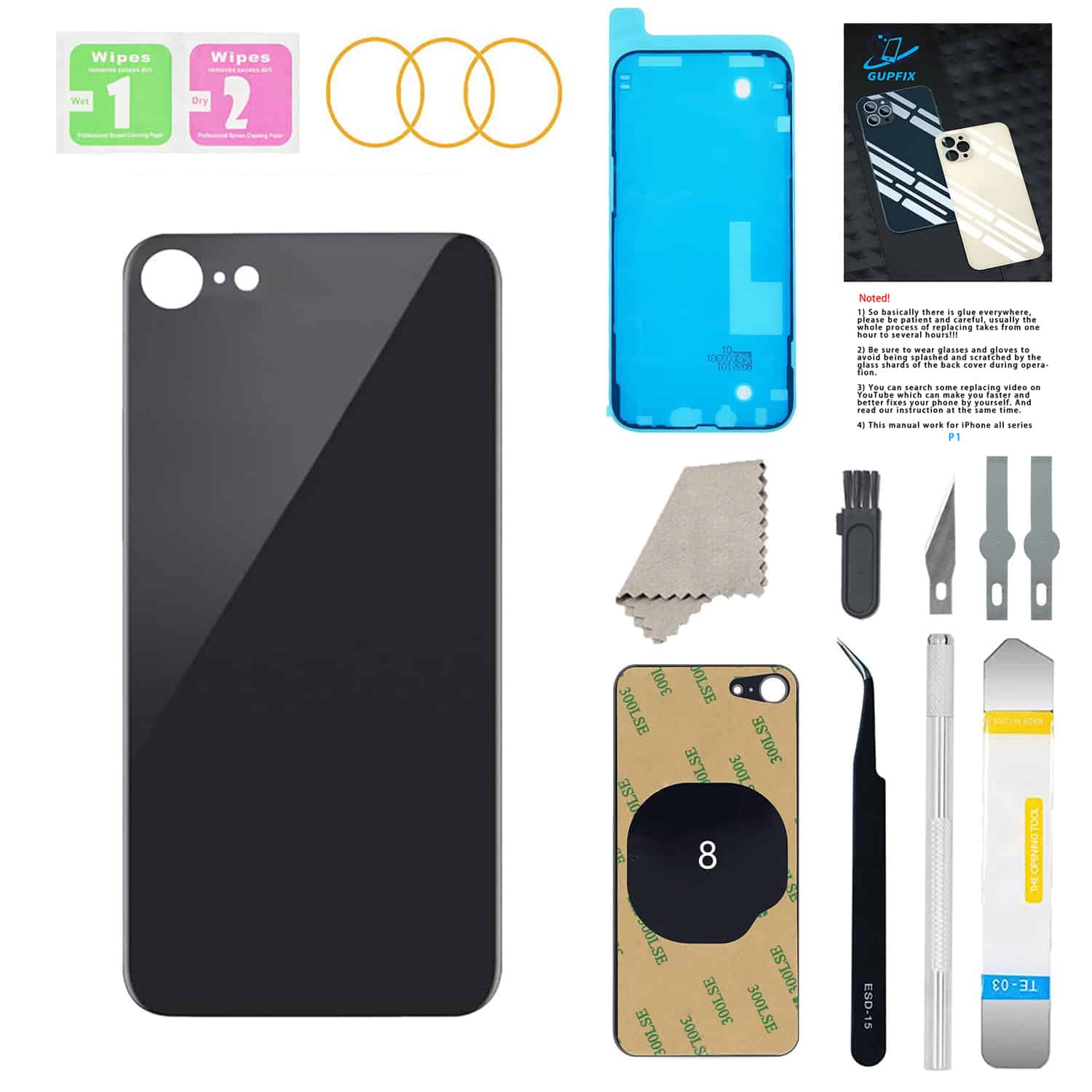 8g space gray 3 iphone 8 back glass black